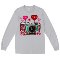Moon Dust floral heart pink leopard vintage camera Long Sleeve Tee - FaDigitalArtStudio