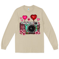 Mushroom floral heart pink leopard vintage camera Long Sleeve Tee - FaDigitalArtStudio