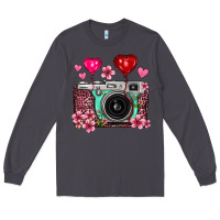 Smoke floral heart pink leopard vintage camera Long Sleeve Tee - FaDigitalArtStudio
