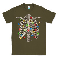 Army Green Christmas Rib Cage Classic Tee - FaDigitalArtStudio