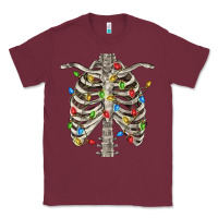 Burgundy Christmas Rib Cage Classic Tee - FaDigitalArtStudio