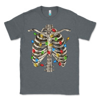 Charcoal Heather Christmas Rib Cage Classic Tee - FaDigitalArtStudio