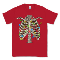 Red Christmas Rib Cage Classic Tee - FaDigitalArtStudio