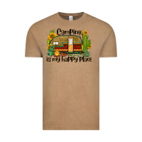 Vintage Coffee camping is my happy place caravan Vintage Tee - BarkalooDesign
