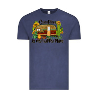 Vintage Denim camping is my happy place caravan Vintage Tee - BarkalooDesign