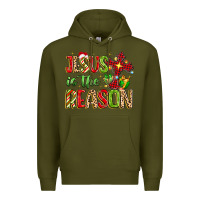 Army Green jesus is the reason Premium Hoodie - MaliasSmallBusiness