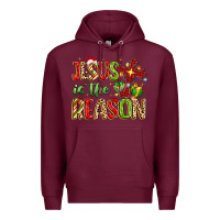 Burgundy jesus is the reason Premium Hoodie - MaliasSmallBusiness