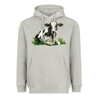 Moon Dust holstein cow sitting Heavyweight Hoodie - LillyAllenDesigns