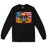 Black firefighter air mask and sunflower Long Sleeve Tee - HRA Design Shop