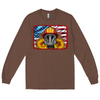 Chestnut firefighter air mask and sunflower Long Sleeve Tee - HRA Design Shop