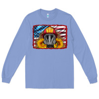 Colony Blue firefighter air mask and sunflower Long Sleeve Tee - HRA Design Shop