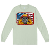 Matcha firefighter air mask and sunflower Long Sleeve Tee - HRA Design Shop