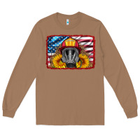 Toasted Coconut firefighter air mask and sunflower Long Sleeve Tee - HRA Design Shop