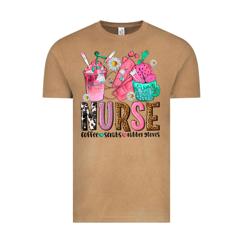 Nurse Coffee Scrubs Rubber Gloves Vintage Tee by texasbilliewilder | Teevron
