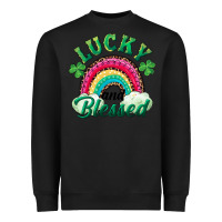 Black Lucky and blessed rainbow Heavyweight Sweatshirt - RanaPortraitStore
