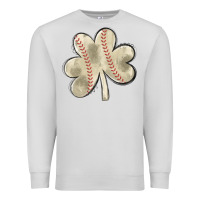 Dove Grey baseball distressed shamrock Premium Sweatshirt - MaliasSmallBusiness
