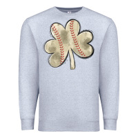 Heather Grey baseball distressed shamrock Premium Sweatshirt - MaliasSmallBusiness