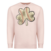 Pale Pink baseball distressed shamrock Premium Sweatshirt - MaliasSmallBusiness