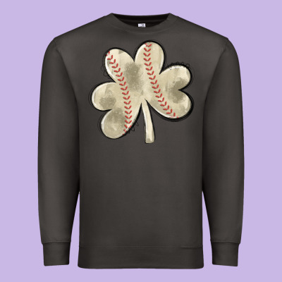 Baseball Distressed Shamrock Premium Sweatshirt Designed By Maliassmallbusiness