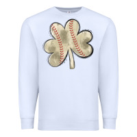 White baseball distressed shamrock Premium Sweatshirt - MaliasSmallBusiness