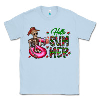 Dusty Blue hello summer Classic Tee - CowhideDigitalArt