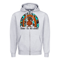Gobble Till You Wobble Rainbow Zipper Hoodie | Teevron