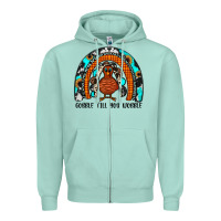 Seafoam gobble till you wobble rainbow Zipper Hoodie - JahusDesignShop