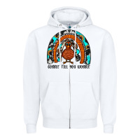 White gobble till you wobble rainbow Zipper Hoodie - JahusDesignShop