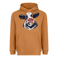 Holstein Calf Face Heavyweight Hoodie | Teevron