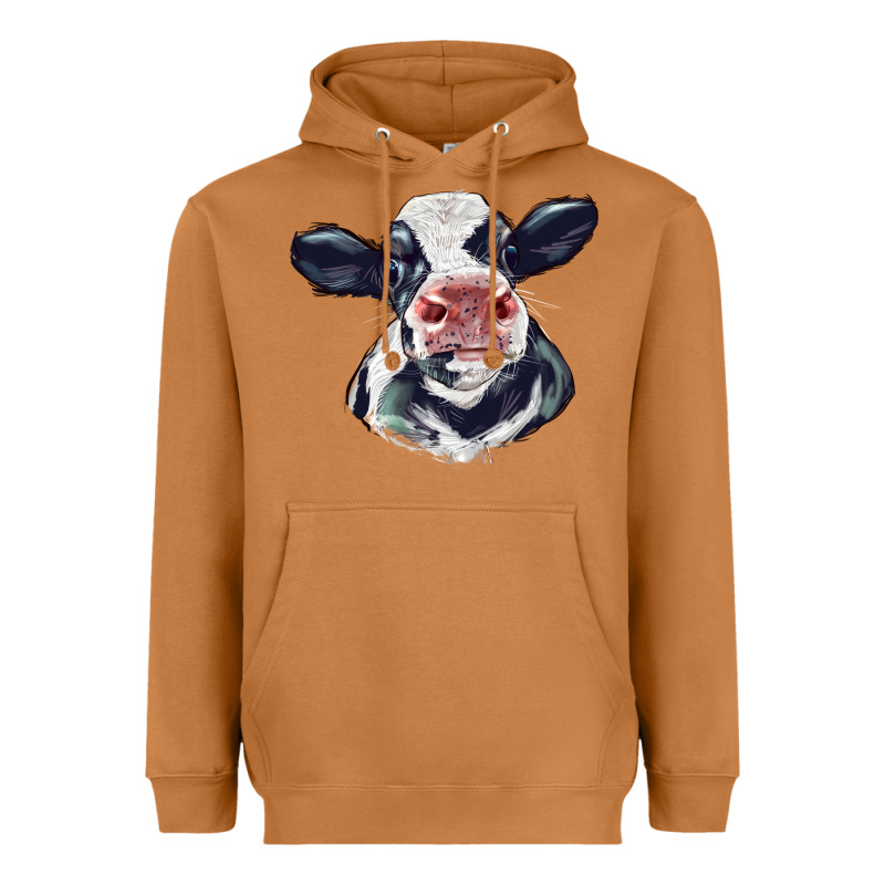 Holstein Calf Face Heavyweight Hoodie by LillyAllenDesigns | Teevron