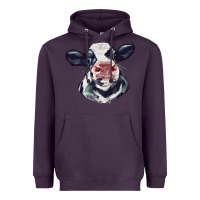 Plum holstein calf face Heavyweight Hoodie - LillyAllenDesigns