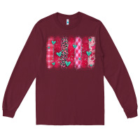 Burgundy valentines day brushstroke Long Sleeve Tee - OliviaCreatesArt