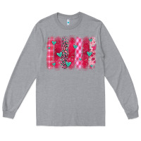 Heather Grey valentines day brushstroke Long Sleeve Tee - OliviaCreatesArt