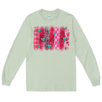 Matcha valentines day brushstroke Long Sleeve Tee - OliviaCreatesArt