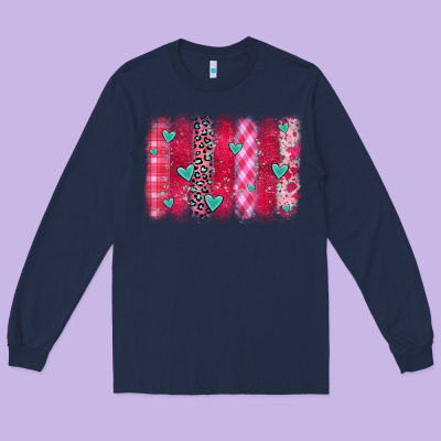 Valentines Day Brushstroke Long Sleeve Tee Designed By Oliviacreatesart