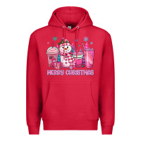 Cardinal merry christmas snowman coffee cups Premium Hoodie - MaliasSmallBusiness