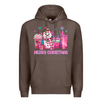 Coffee merry christmas snowman coffee cups Premium Hoodie - MaliasSmallBusiness