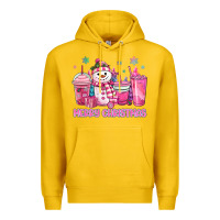 Lemon merry christmas snowman coffee cups Premium Hoodie - MaliasSmallBusiness