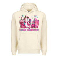 Sandshell merry christmas snowman coffee cups Premium Hoodie - MaliasSmallBusiness