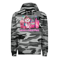 Slate Camo merry christmas snowman coffee cups Premium Hoodie - MaliasSmallBusiness