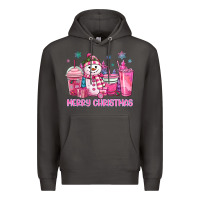 Smoke merry christmas snowman coffee cups Premium Hoodie - MaliasSmallBusiness