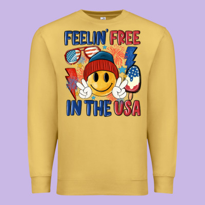 Feelin Free In The Usa Premium Sweatshirt Designed By Maliassmallbusiness