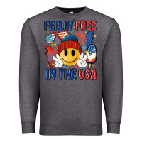 Charcoal Heather feelin free in the usa Premium Sweatshirt - MaliasSmallBusiness