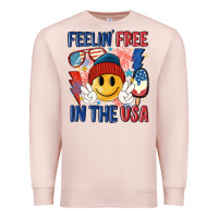 Pale Pink feelin free in the usa Premium Sweatshirt - MaliasSmallBusiness