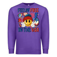Purple feelin free in the usa Premium Sweatshirt - MaliasSmallBusiness
