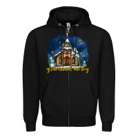 Black Christmas church and snow grace and mercy Zipper Hoodie - AdoDesignShop