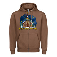 Chestnut Christmas church and snow grace and mercy Zipper Hoodie - AdoDesignShop