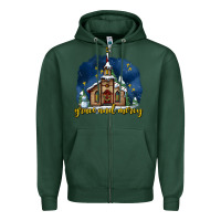 Sports Green Christmas church and snow grace and mercy Zipper Hoodie - AdoDesignShop