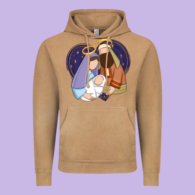 Holy Night Jesus Birth Vintage Hoodie Designed By Zillion Design Studio
