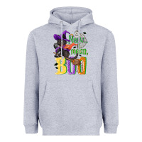 Heather Grey Meow i mean, boo Halloween Heavyweight Hoodie - NancyCooperArtShop